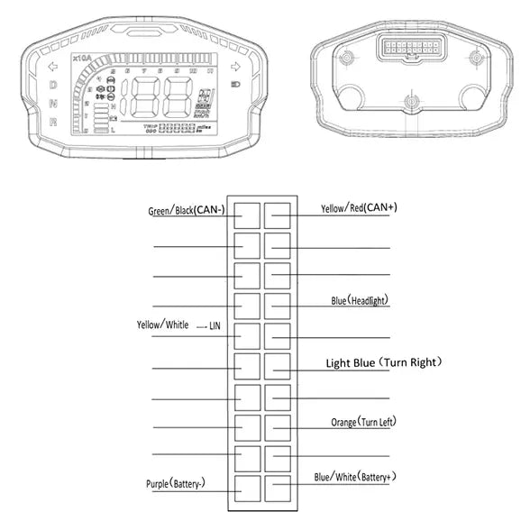 DKD Display speedometer LCD One Line (LIN) Protocol For Electric Bike/Scooter/EV