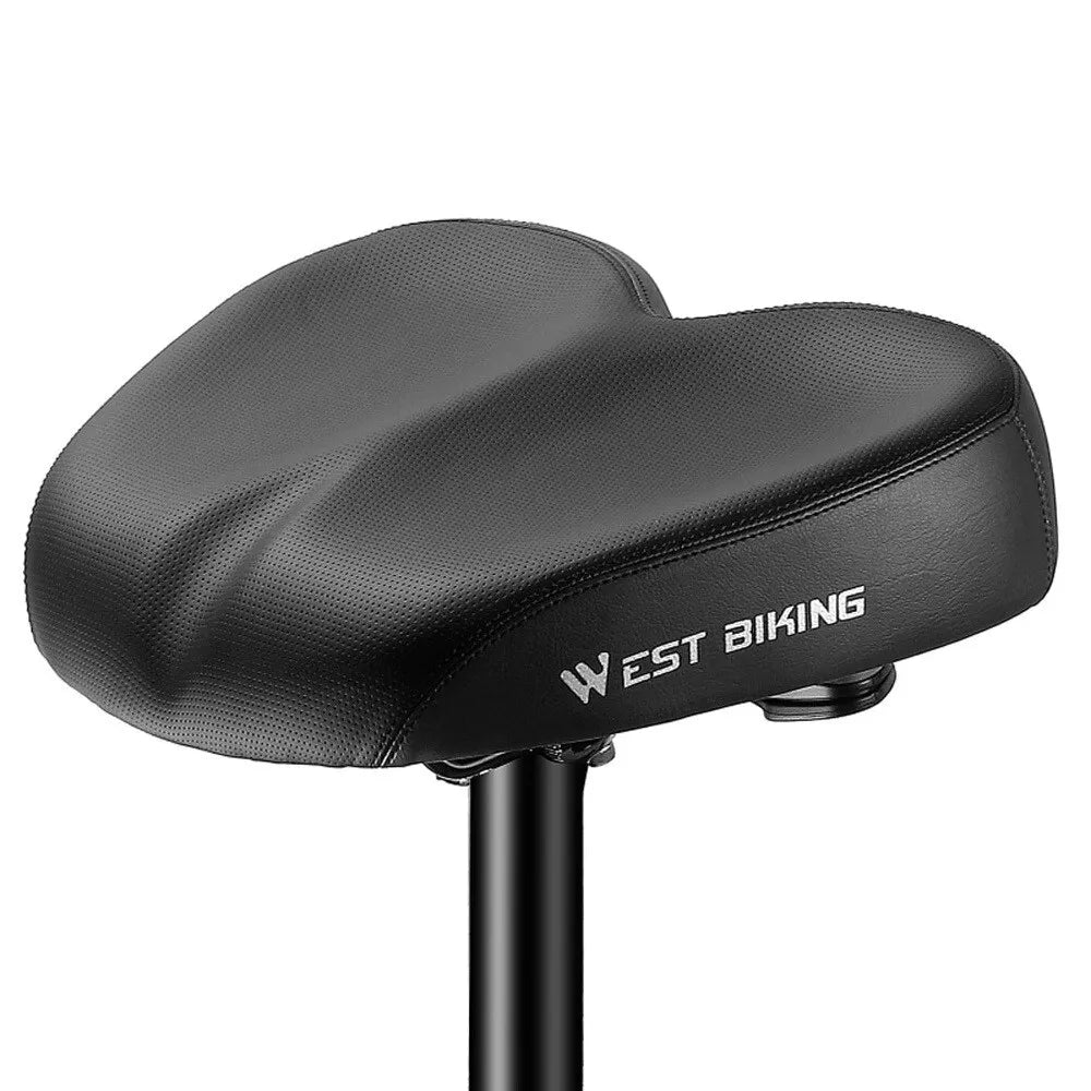 WEST BIKING | Wide Bike Seat Extra Comfort Suspension Saddle For Bicycle/Ebike