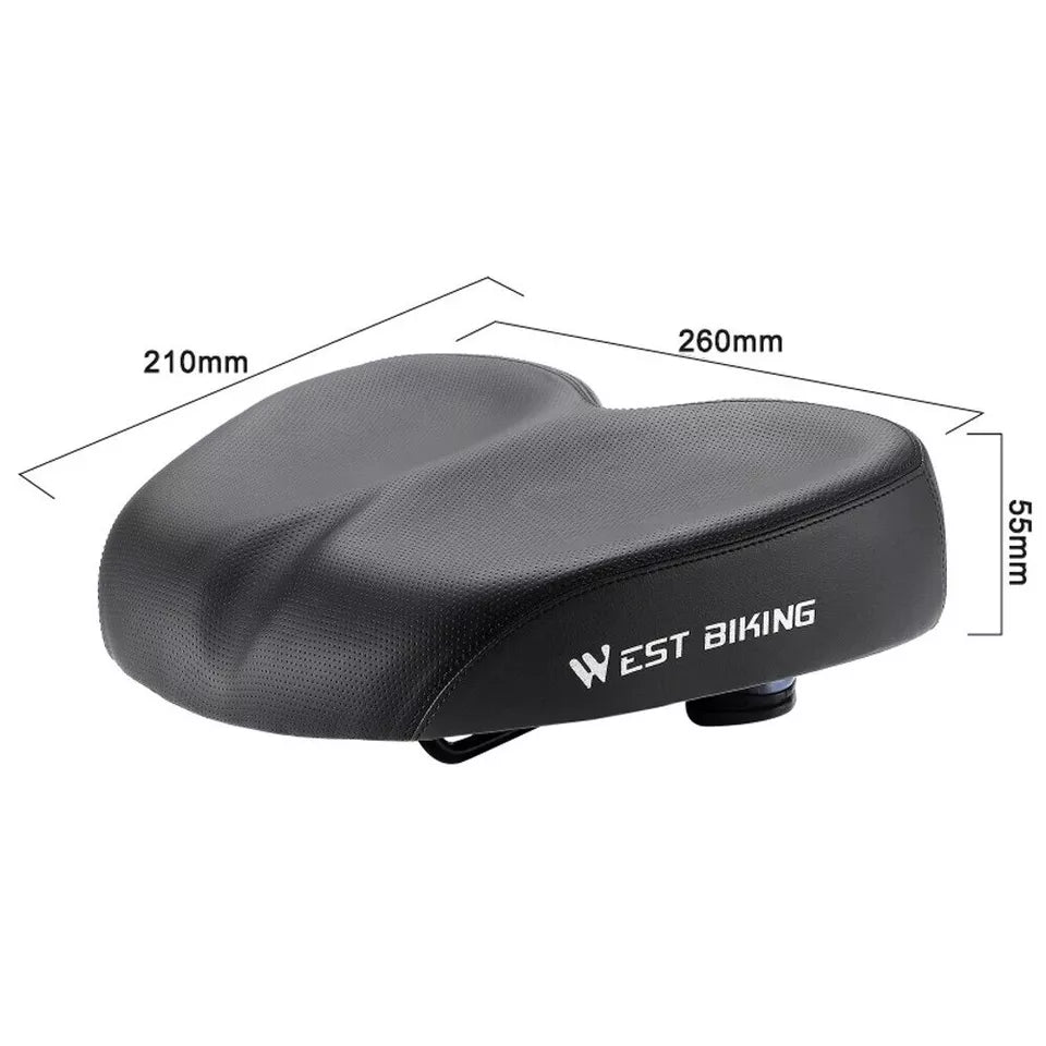 WEST BIKING | Wide Bike Seat Extra Comfort Suspension Saddle For Bicycle/Ebike